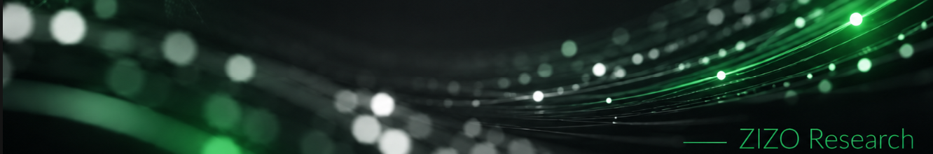 Green fibre-optic light trails with ZIZO Research branding